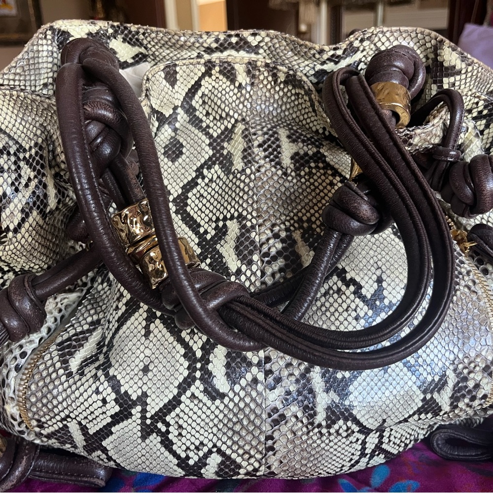 MICHAEL Michael Kors Gold and Black 
Genuine python’s snake skin